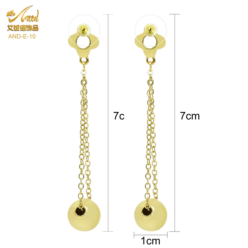 Boucles d'oreilles indiennes pour femmes, boucles d'oreilles pendantes à pampilles, plaquées or 24 c