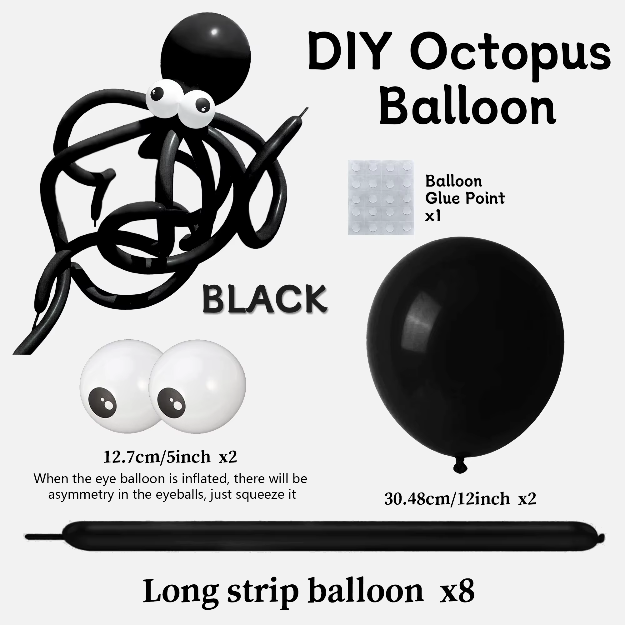 Ballon en forme de poulpe 260Q, Long ballon torsadé en Latex haut de gamme pour anniversaire, mariag