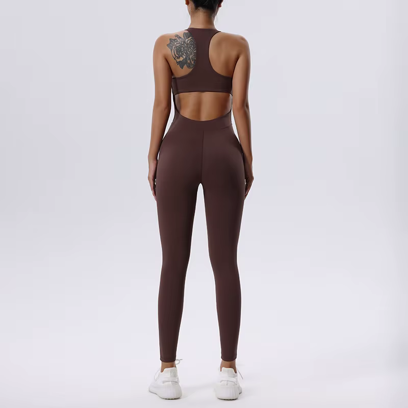 Ensemble de Yoga combinaison femmes pleine saisons décontracté Fitness combishort sportif sans manch