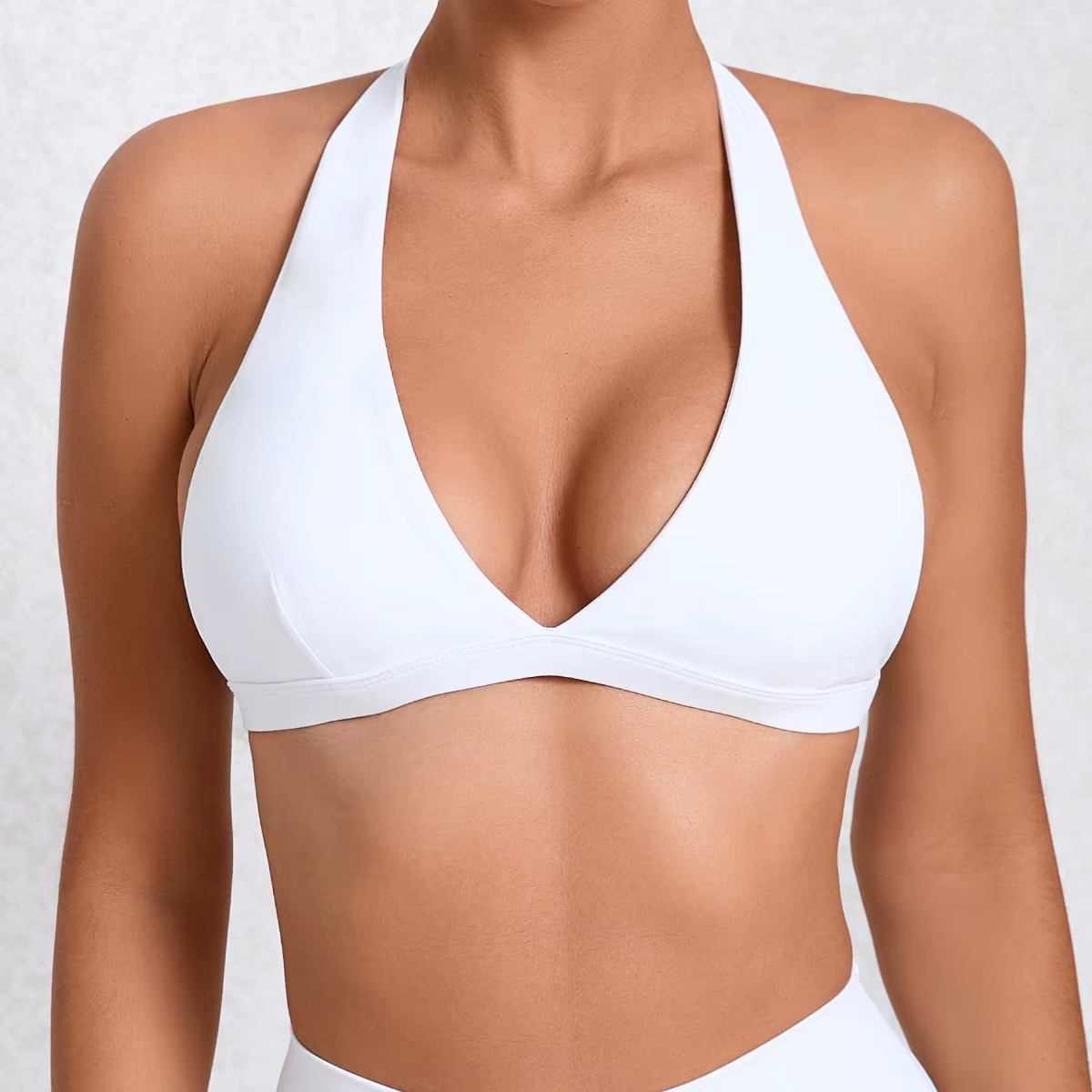 Soutien-gorge de Sport Sexy à col en v pour femmes, sous-vêtements de Sport, col licou, haut dos nu 