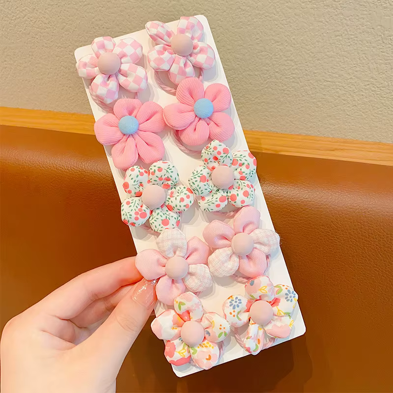 10 pièces/ensemble bébé fille mignon fleur bandes de cheveux enfants élastique pour queue de cheval