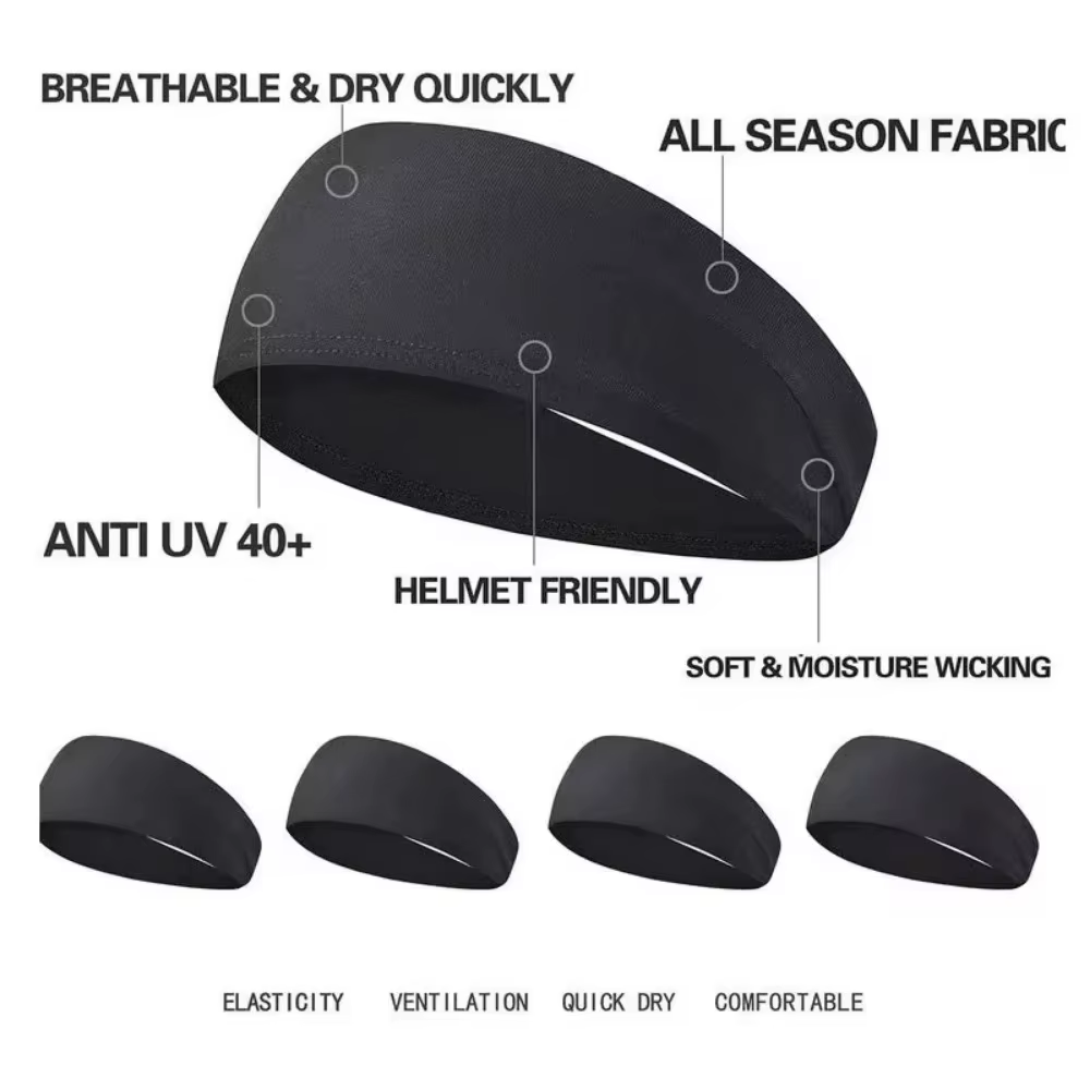 Bandeaux de sport couleur unie élastique antidérapant séchage rapide entraînement Fitness Yoga unise