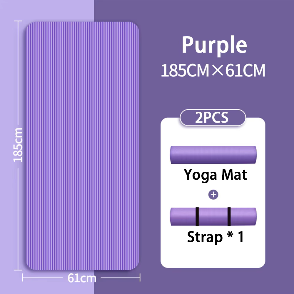 Tapis de yoga NBR antidérapant de 8 mm, style épais pour débutants, tapis de yoga à domicile pour le