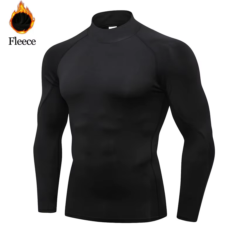 Chemise de Compression pour hommes, vêtements de cyclisme, chemise chaude à bascule, T-Shirt de Comp