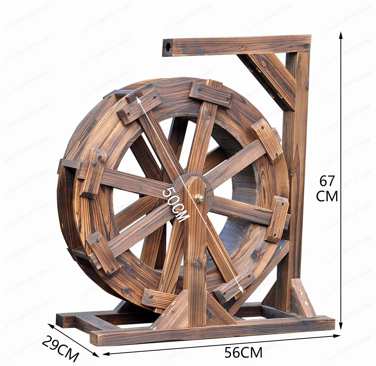 Petite roue à eau en bois anti-corrosion, roue à eau rotative d'extérieur Feng Shui, ornement de rou