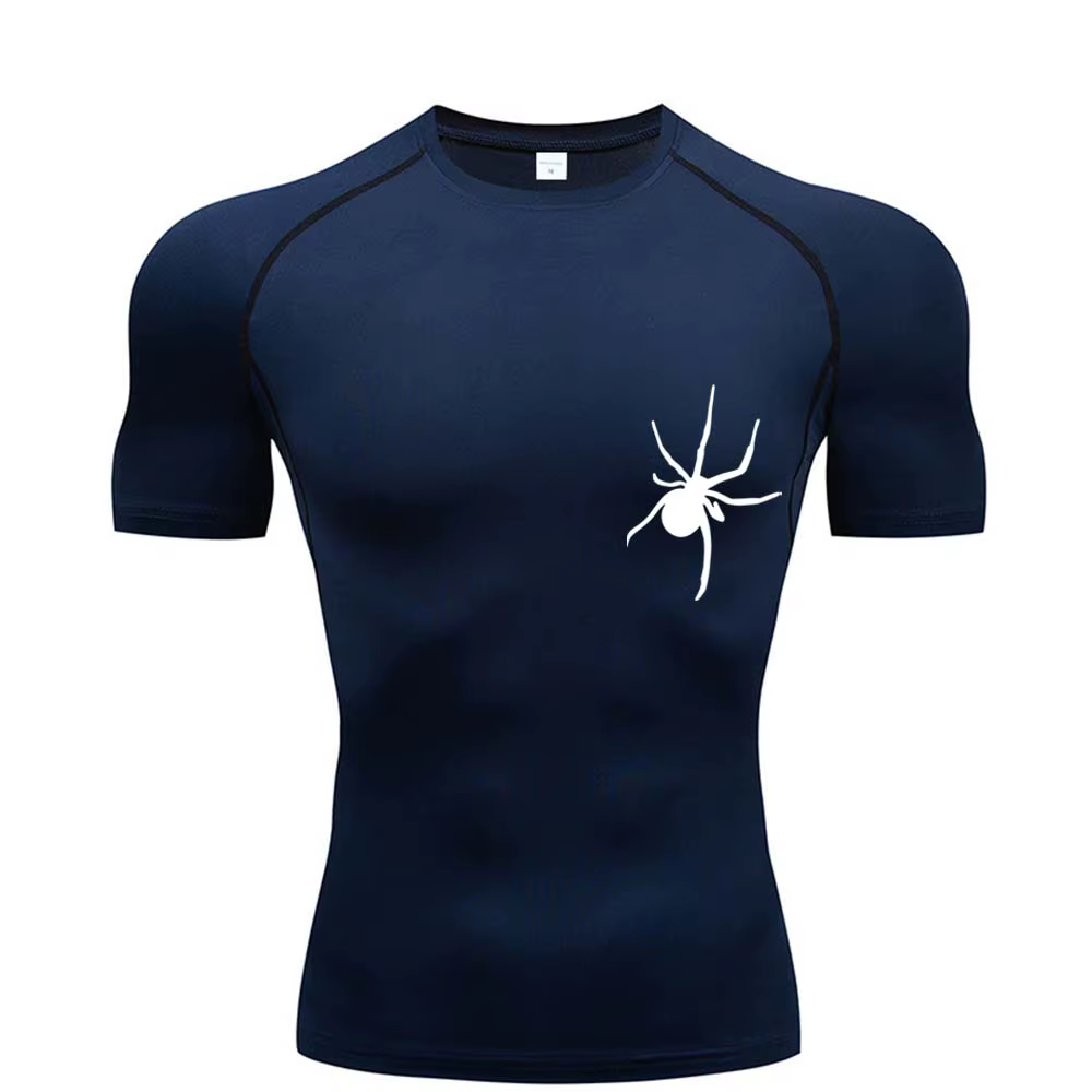 T-Shirt d'été à manches courtes pour hommes, chemise de course, vêtements de sport à Compression, ha