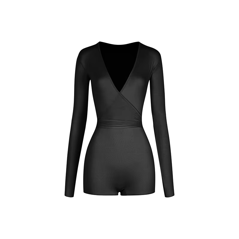 ZYM marque vêtements de danse latine femmes vêtements d'entraînement col en V manches longues justau