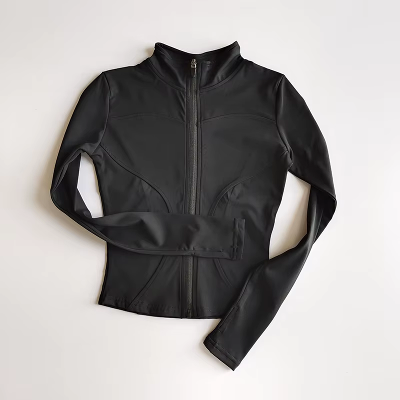 Veste de sport à manches longues pour femme, vêtements de yoga minces, cardigan zippé à séchage rapi