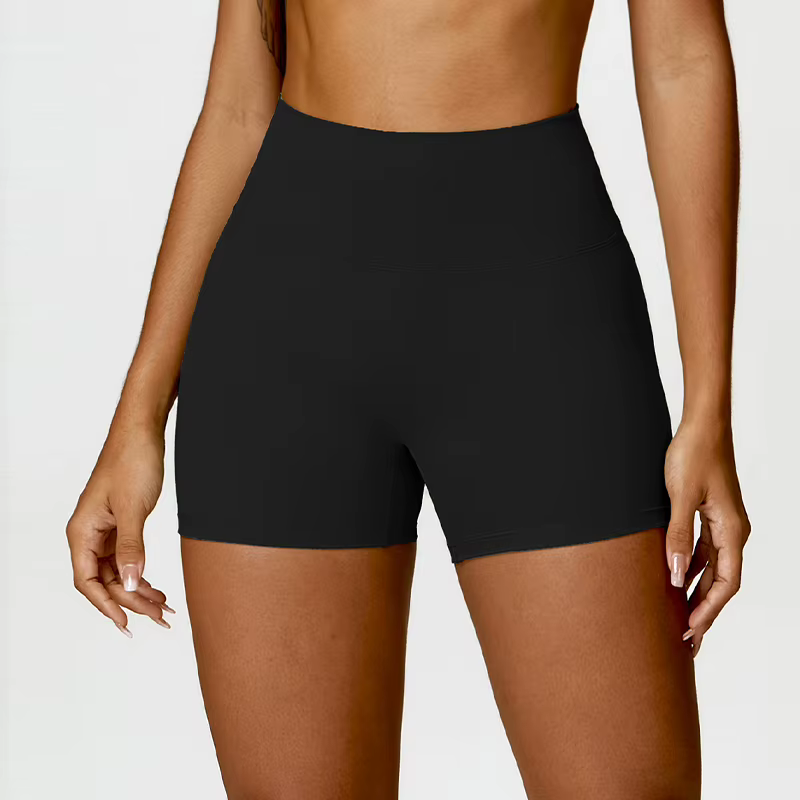 Hearuisavy Short de sport taille haute pour femme, effet push-up fessier froncé, coupe ajustée, pour