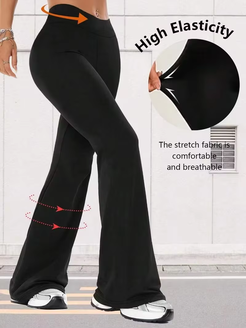 Legging évasé taille haute nude, effet ventre plat et rehausseur de fessier, très extensible, pour l