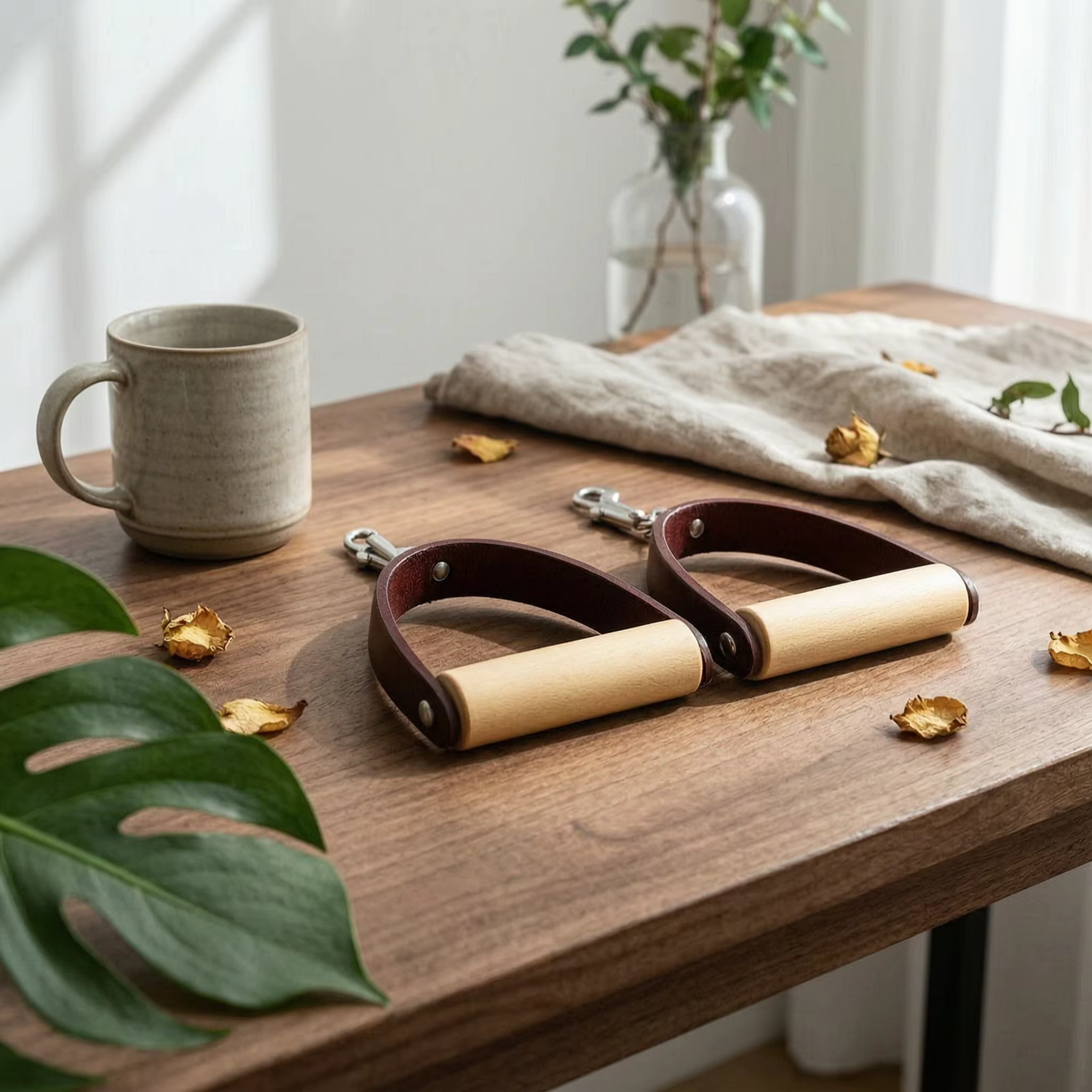 2 poignées de Reformer Pilates au design classique pour la salle de sport