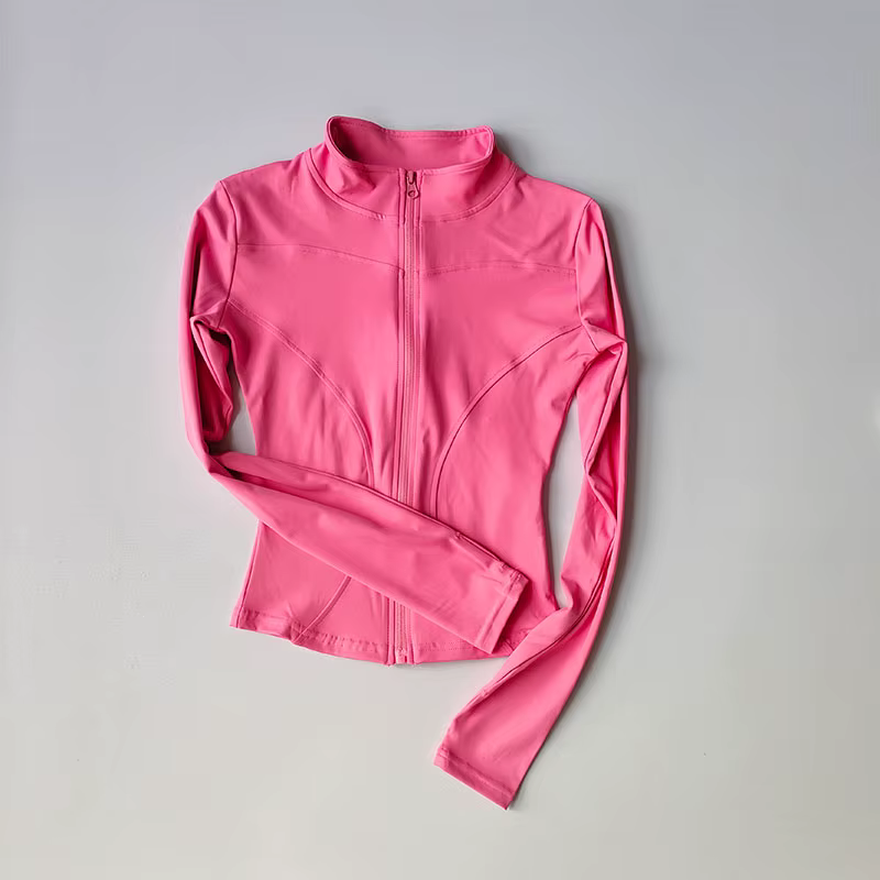 Veste de sport à manches longues pour femme, vêtements de yoga minces, cardigan zippé à séchage rapi