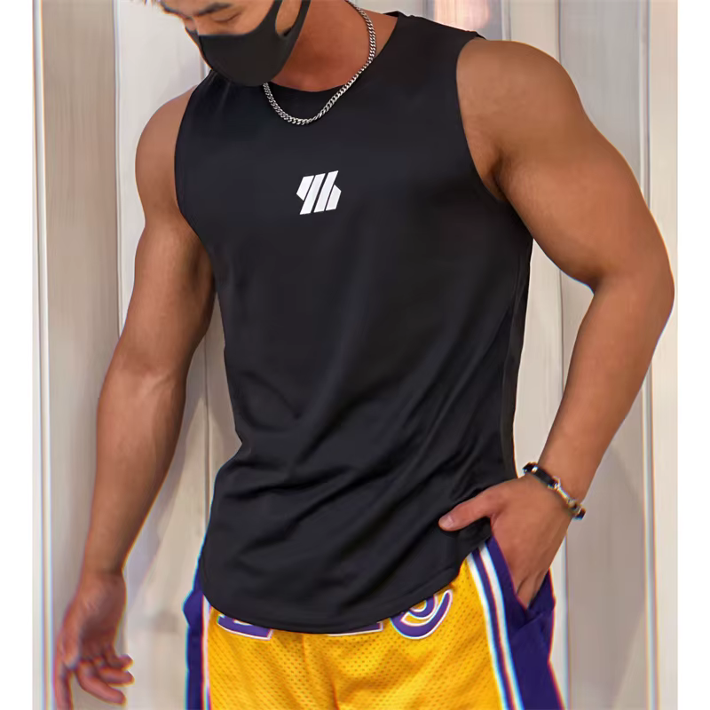 2025 plus récent été gilet de sport haute qualité maille chemise sans manches T-shirts hommes débard