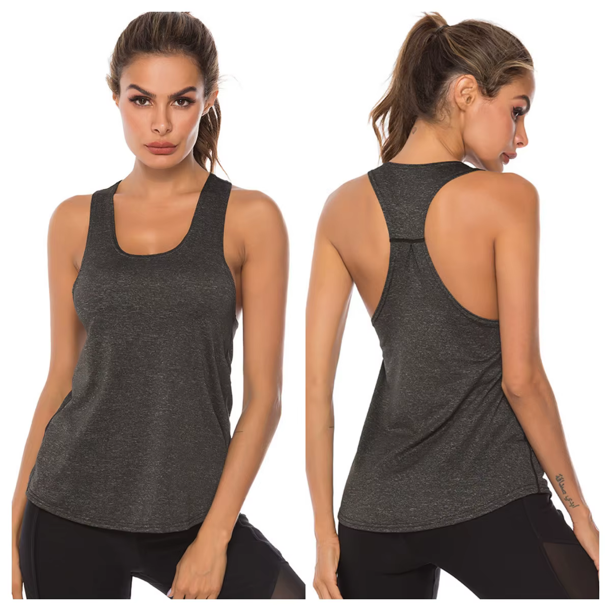 STOUREG-Haut de Yoga en FibrRacerback à vaccage Rapide pour Femme, Chemises d'Entraînement Sportif