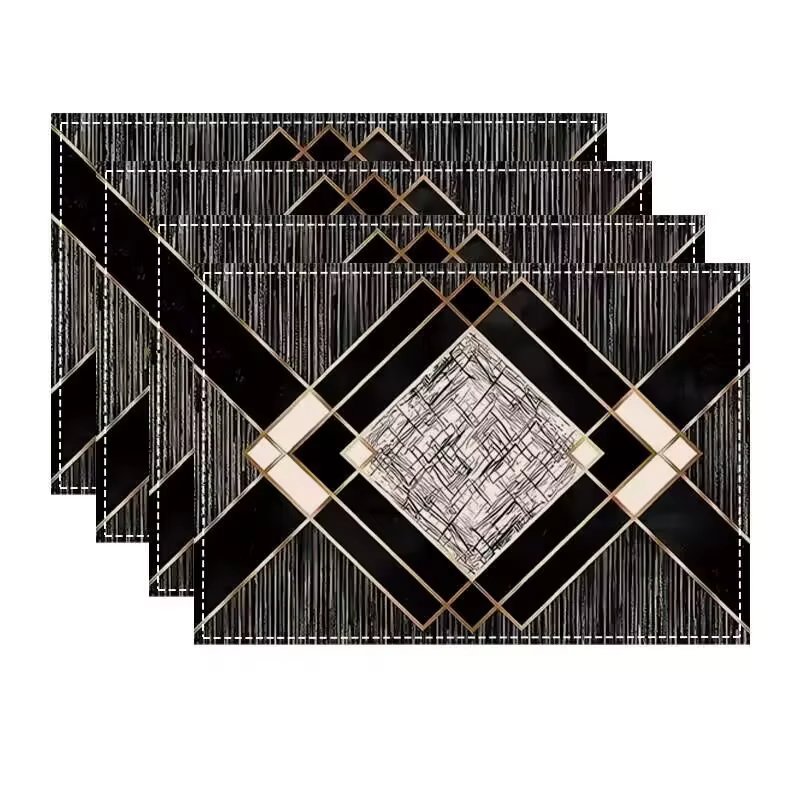 Napperons de Table géométriques de luxe modernes, lavables et imperméables, rectangulaires, pour cui