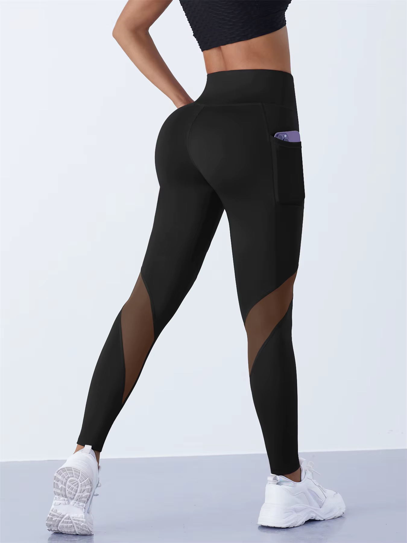 Pantalon de Yoga en maille pour femmes, Leggings façonnant, taille haute, contrôle du ventre, hanche