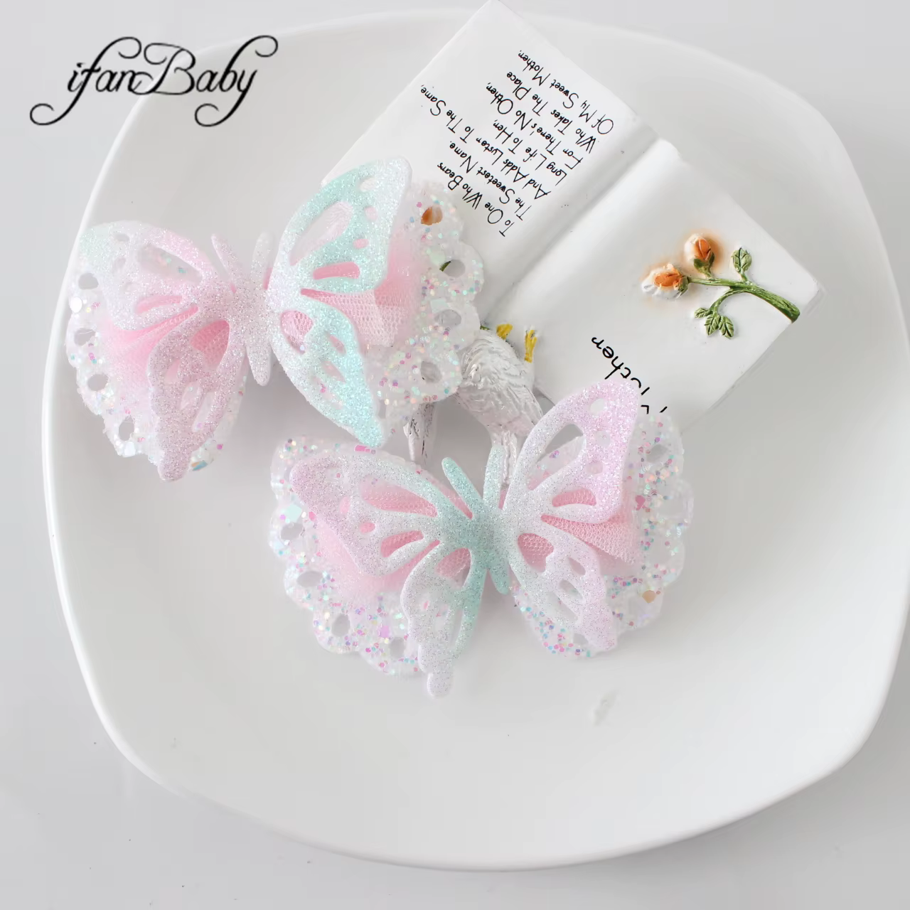 Épingles papillon mignonnes pour filles, pince à fleurs pour enfants, vêtements de sauna, accessoire