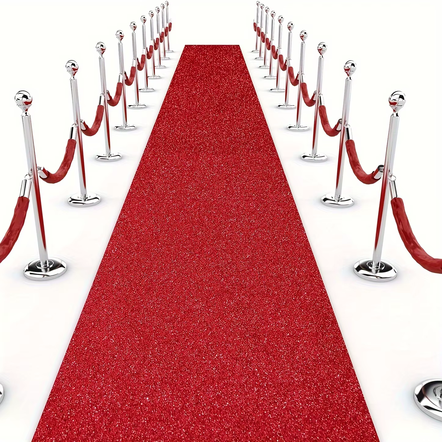 Tapis à longues rayures rouges scintillantes, tapis long de piste extérieure de Thanksgiving de mari