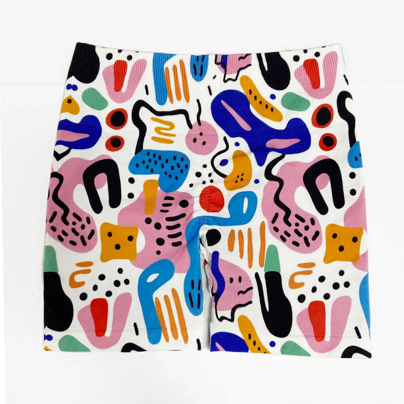 Short de Yoga imprimé Graffiti couleur Dopamine pour femmes, taille haute, levage des hanches, ventr