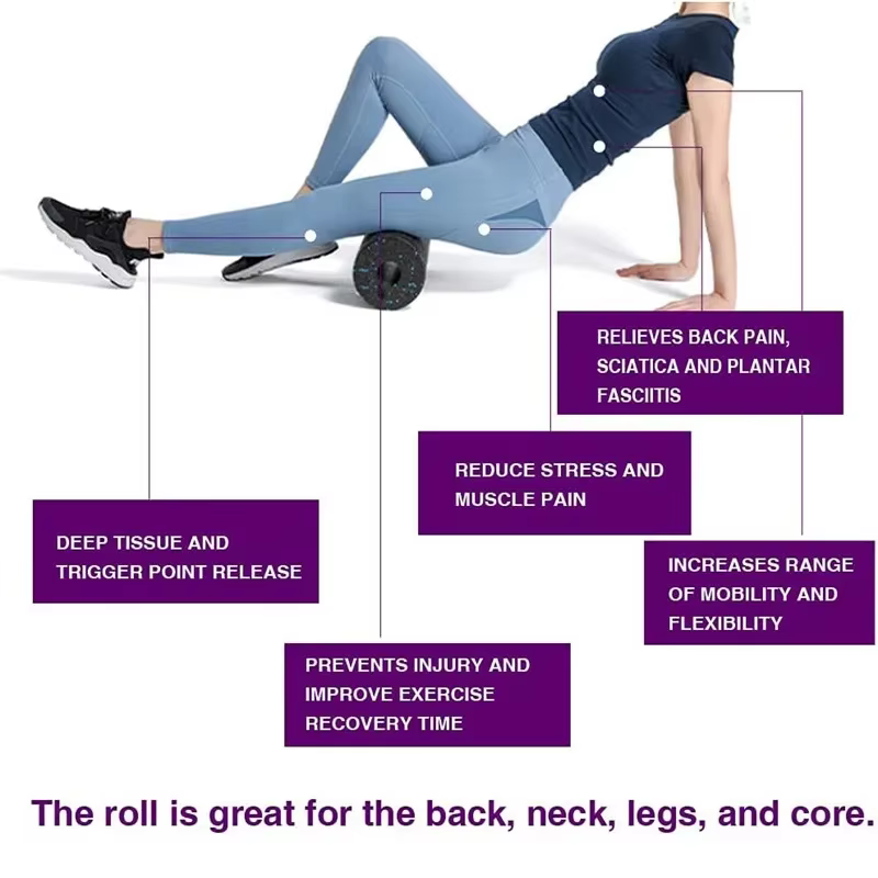 Rouleau de Yoga creux, ensemble de boules d'arachide de Massage, colonne en mousse de Fitness EPP po