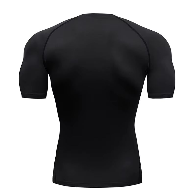 T-Shirt d'été à manches courtes pour hommes, chemise de course, vêtements de sport à Compression, ha