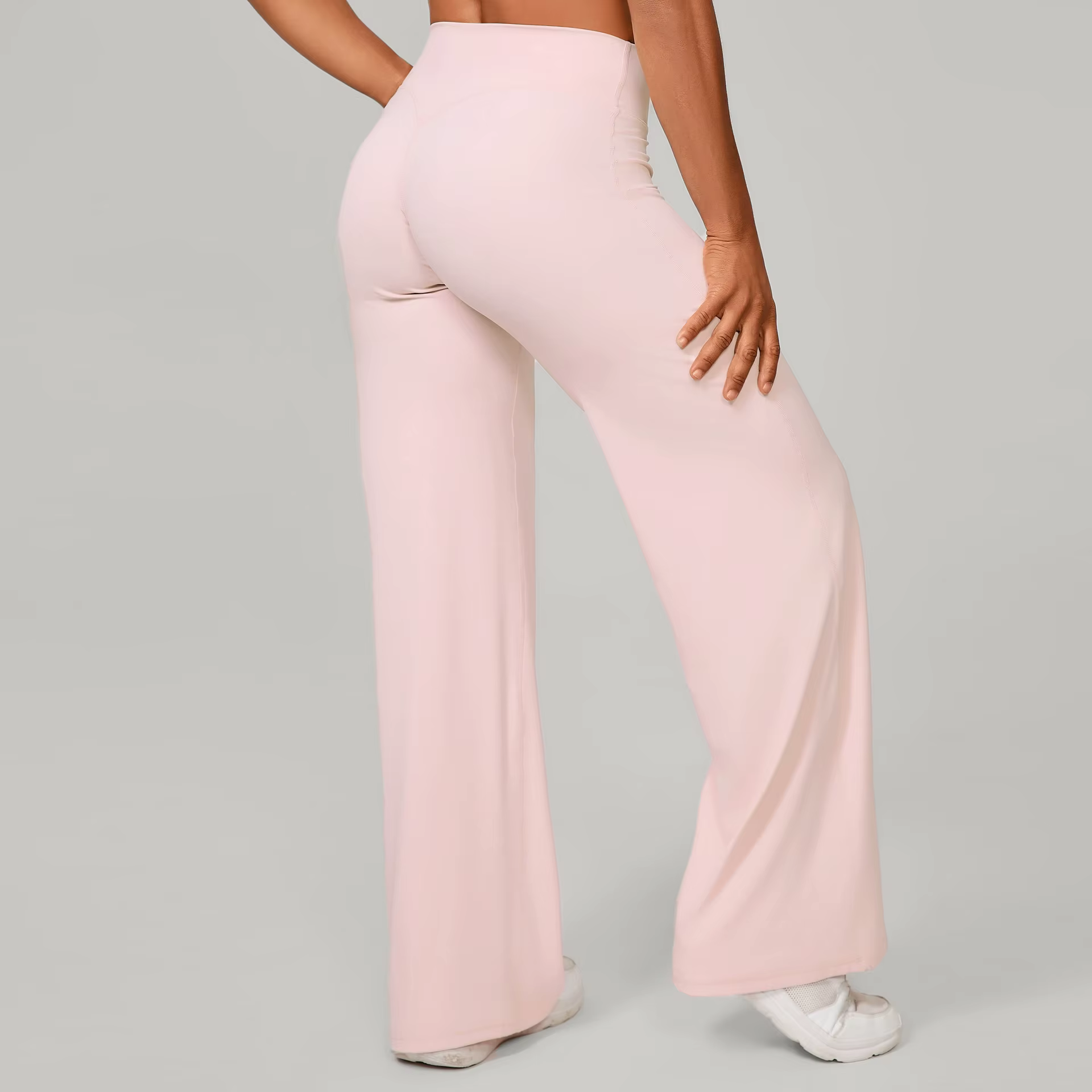 Pantalon de Yoga à jambes droites et douces pour femmes, pantalon à jambes larges, taille moyenne, e
