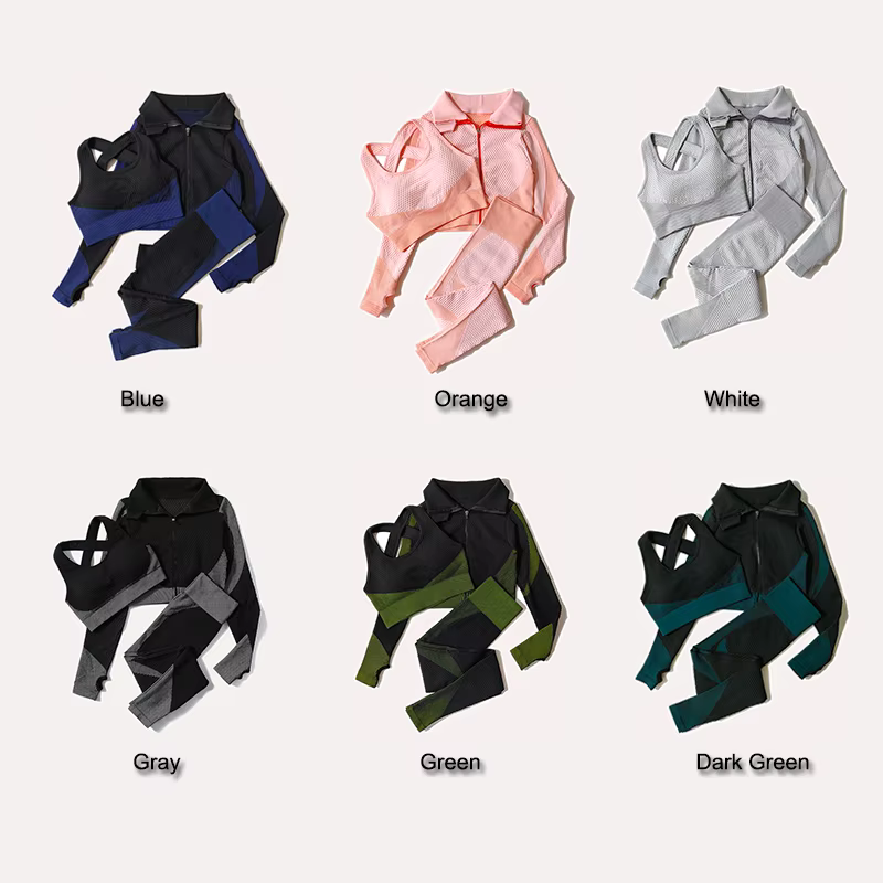 Leggings de yoga imbibés sans couture pour femmes, pantalons de yoga, vêtements avec fermeture éclai