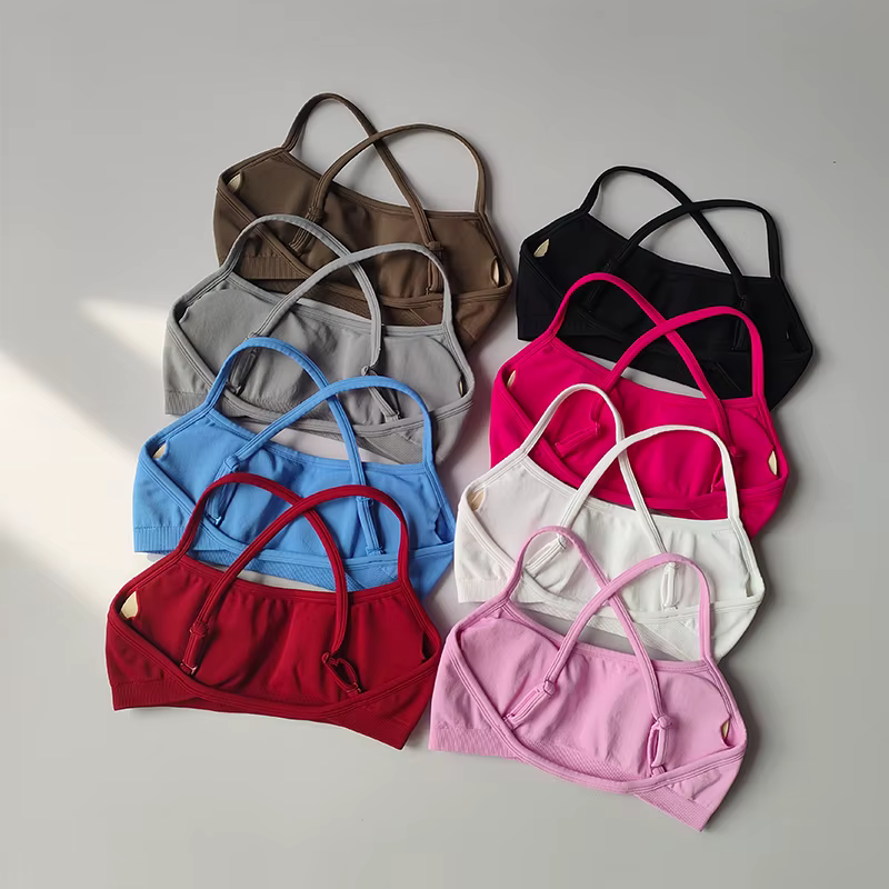 Soutien-gorge de sport résistant aux chocs et beau dos, sans couture, pour femmes, haut court, Tube,