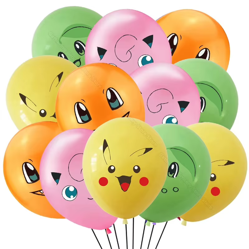 12 pièces dessin animé Pikachu Latex Ballon fête d'anniversaire décoration fournitures bébé cadeaux