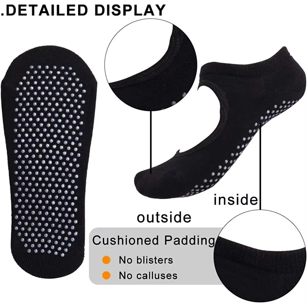 Chaussettes de Yoga antidérapantes, dos nu, en coton, pour femmes, Sport, Pilates, pantoufles de dan