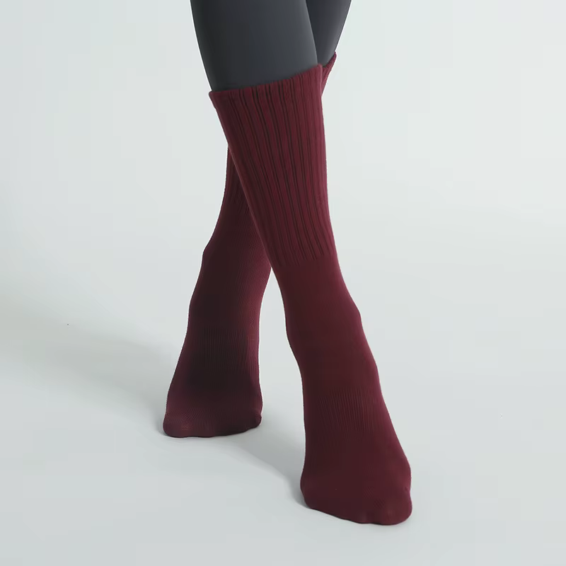 Chaussettes de Yoga professionnelles pour femmes, en coton, mi-tube, antidérapantes, en Silicone, po