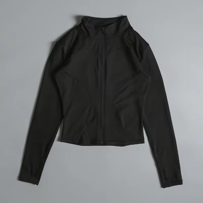 Femmes Zip Fitness Yoga chemise à manches longues veste de sport haut de sport vêtements de sport ma