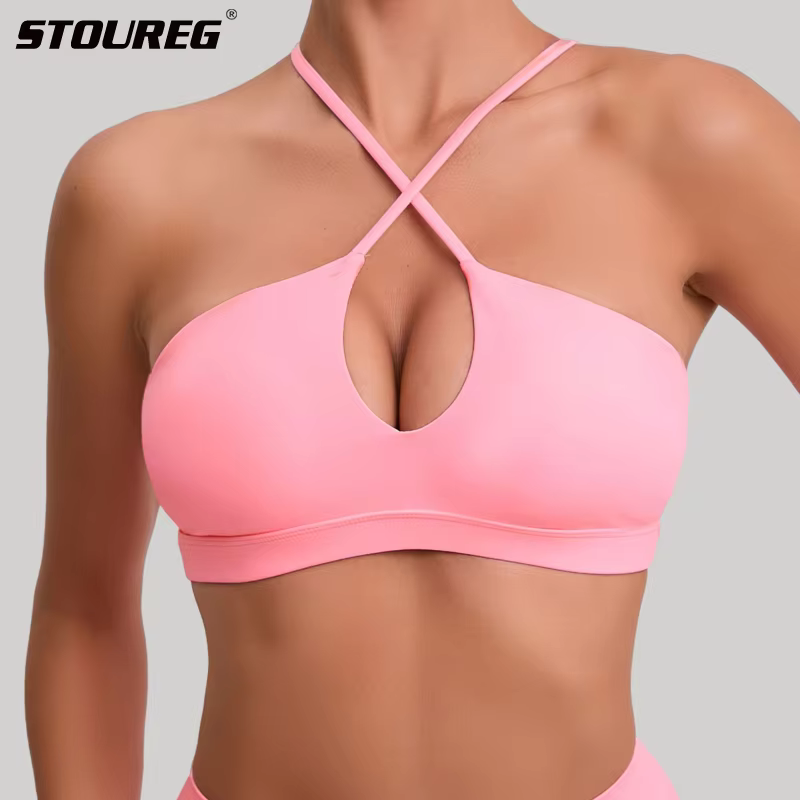 STOUREG beau dos soutien-gorge de sport pour femmes gymnastique Yoga soutien-gorge dos croisé course