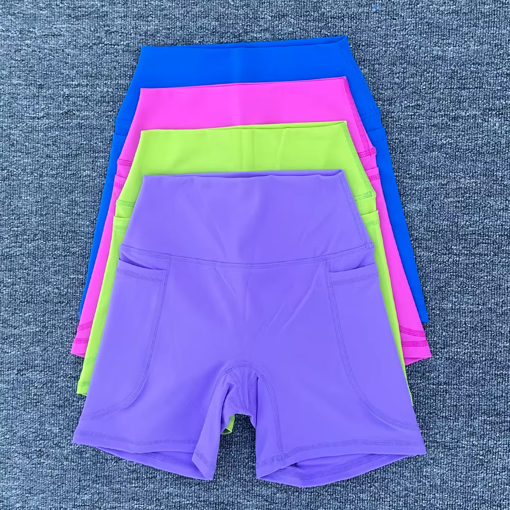 Short de sport à poches pour femmes, taille haute, short de levage des hanches, Yoga, court, entraîn