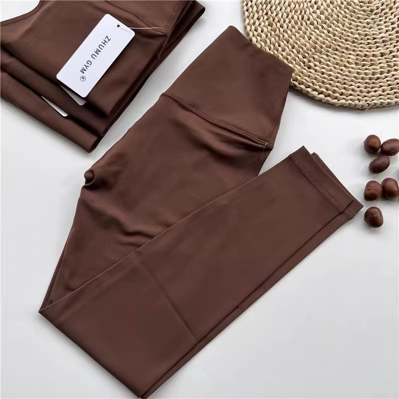 Fitness femmes Sport Leggings sans couture taille haute élastique solide Yoga Leggings gymnastique J
