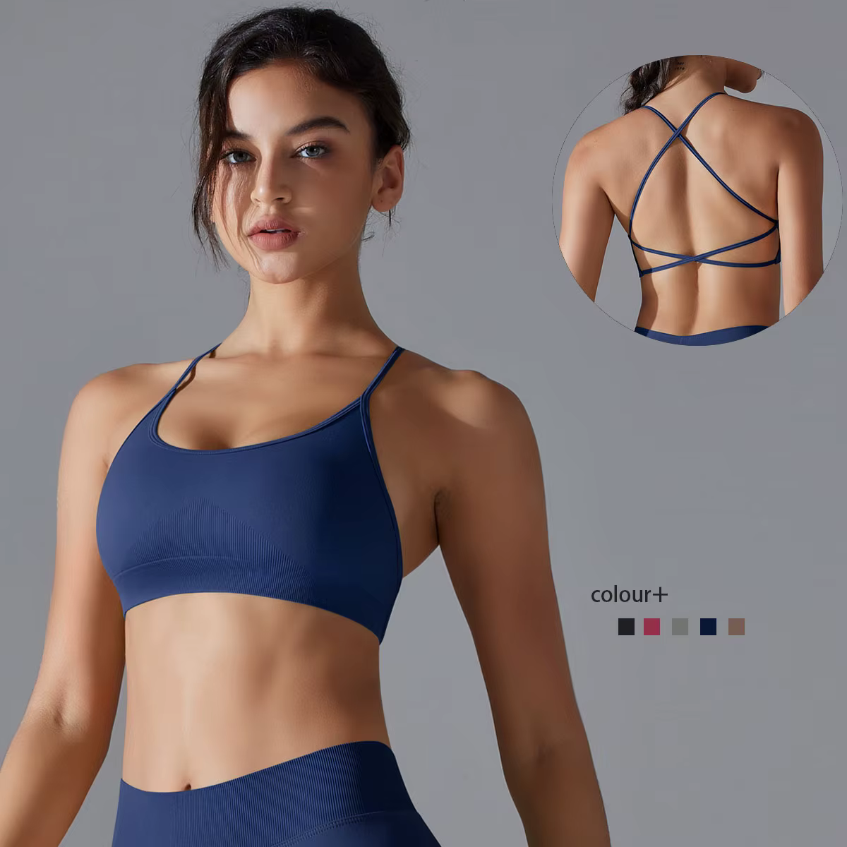 Soutien-gorge de Yoga Sexy respirant à séchage rapide, brassière de Sport, bretelles croisées absorb