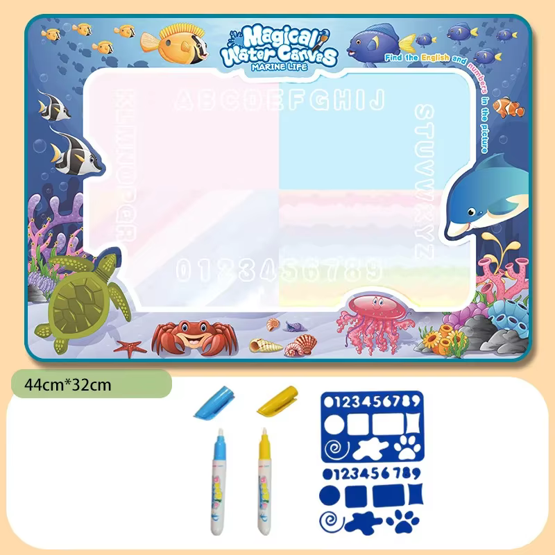 Tapis de dessin à l'eau magique, coloriage et gribouillage avec stylos magiques réutilisables, table
