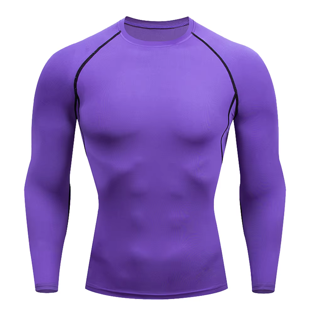 Nouveaux hommes T-Shirt de sport séchage rapide chemise de course à manches longues chemises de Comp