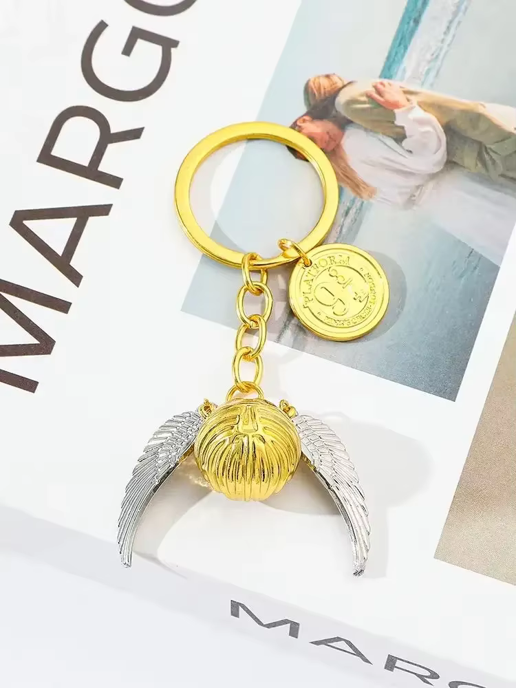 Porte-clés de vif d'or, pendentif élégant, accessoire de sac à dos, bijoux d'anniversaire, cadeau po