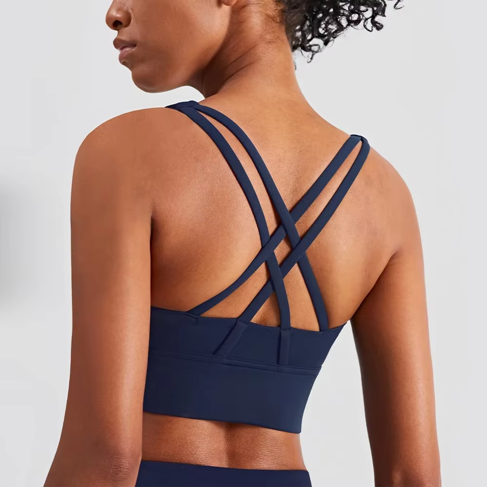 Mode d'été dos croisé femmes Sport soutiens-gorge Fitness débardeur respirant femmes dessus de Yoga 