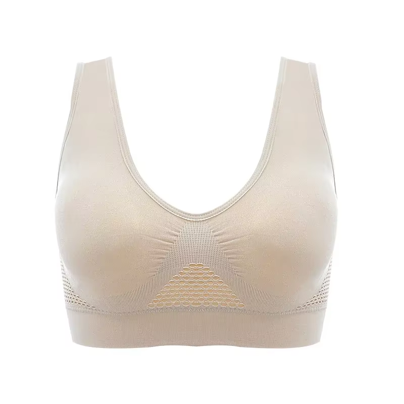 Soutien-gorge de sport respirant pour femmes, absorbant la sueur, coussinet antichoc, haut de sport,