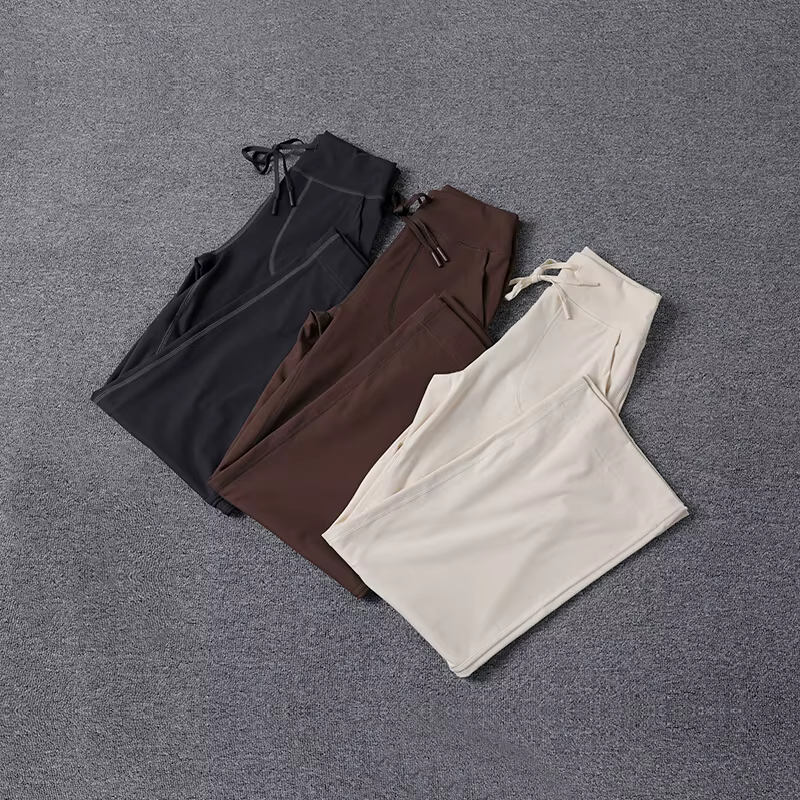 Pantalon de Yoga ample taille haute pour femmes, haute qualité, jambes droites, respectueux de la pe