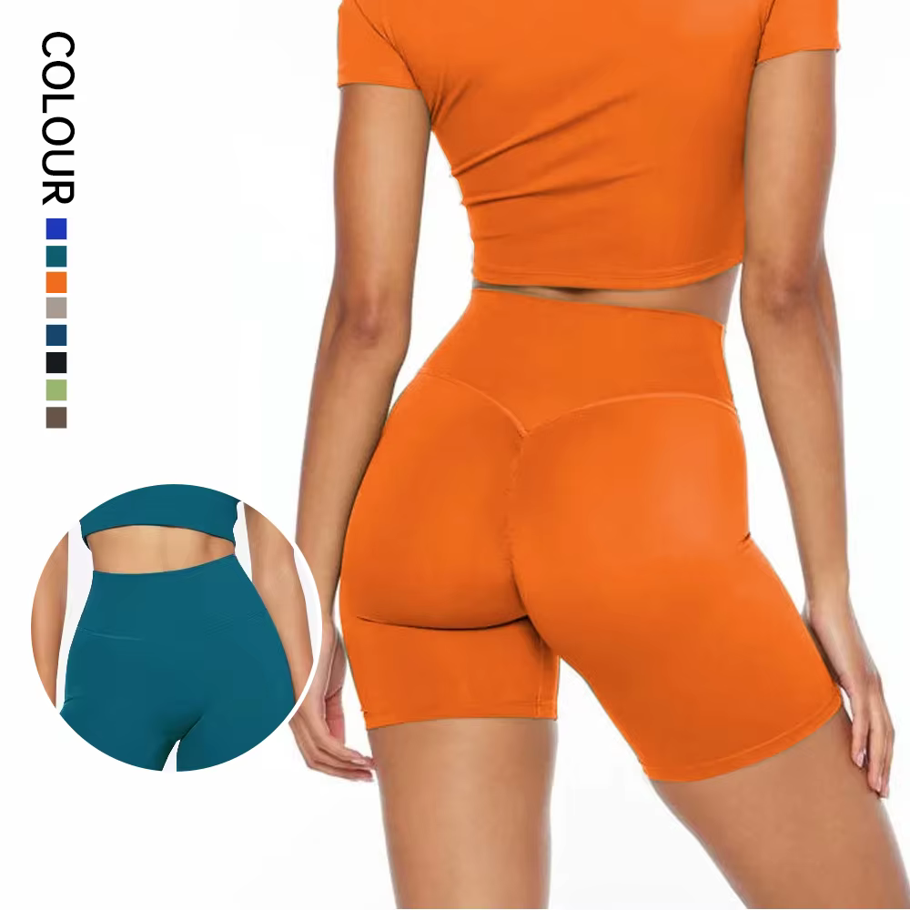 SHINBENE-Short de fitness taille haute pour femme, Hi Cloud Sculpt Peach, Solid Document Yoga Fitnes