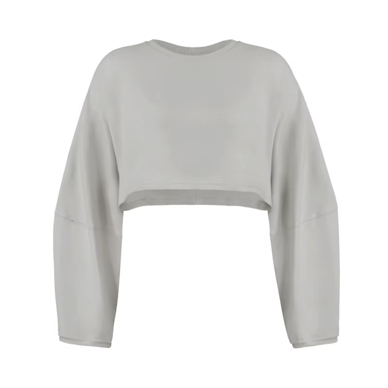 Femmes sport haut court T-Shirts vêtements de sport Yoga hauts amples à manches longues vêtements de