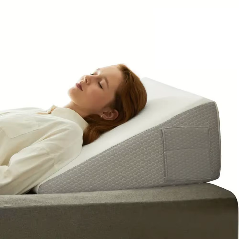 Oreiller compensé de lit pour dormir, dessus en mousse à mémoire de forme douce, cale d'oreiller tri