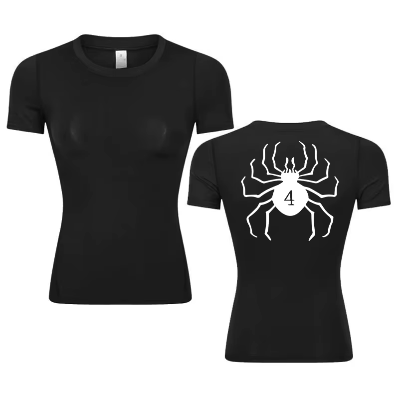 Chemise de Compression à imprimé graphique pour femmes, été, athlétique, manches courtes, baselayers