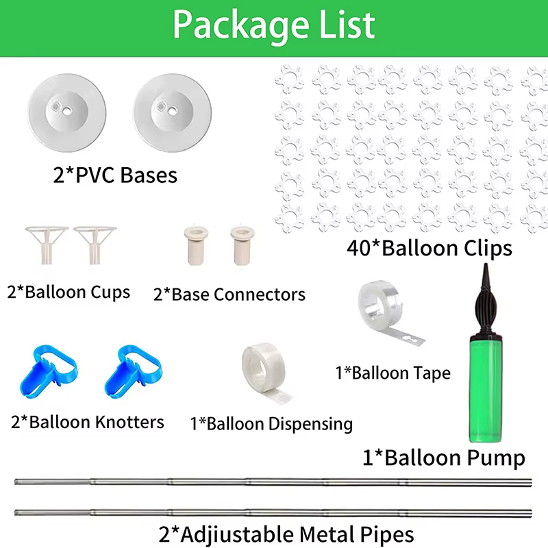 Supports télescopiques pour ballons, Kit de colonne de ballons réglables, poteaux de décoration pour