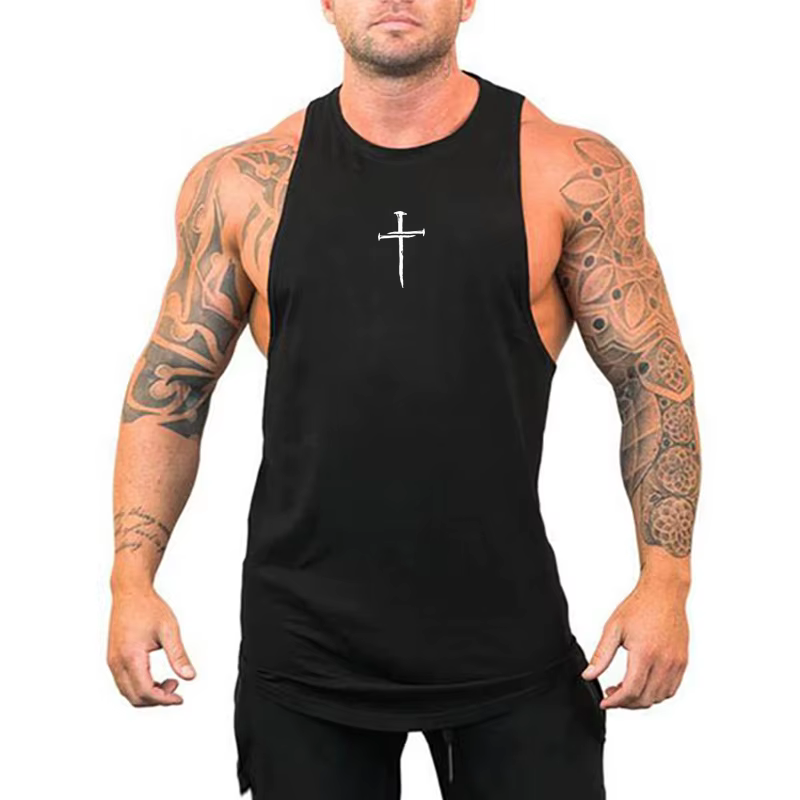T-shirt en coton respirant pour homme, Solid Document, Gym, Musculation, Course à pied, dehors GlaSu