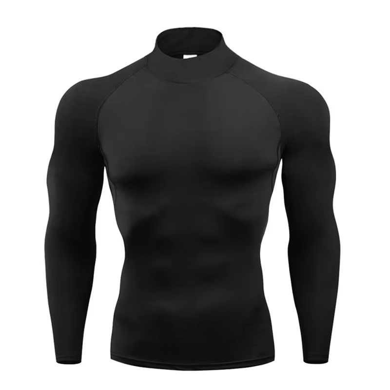 Hommes course T-shirts Compression à manches longues Sport chemises Fitness serré entraînement Joggi