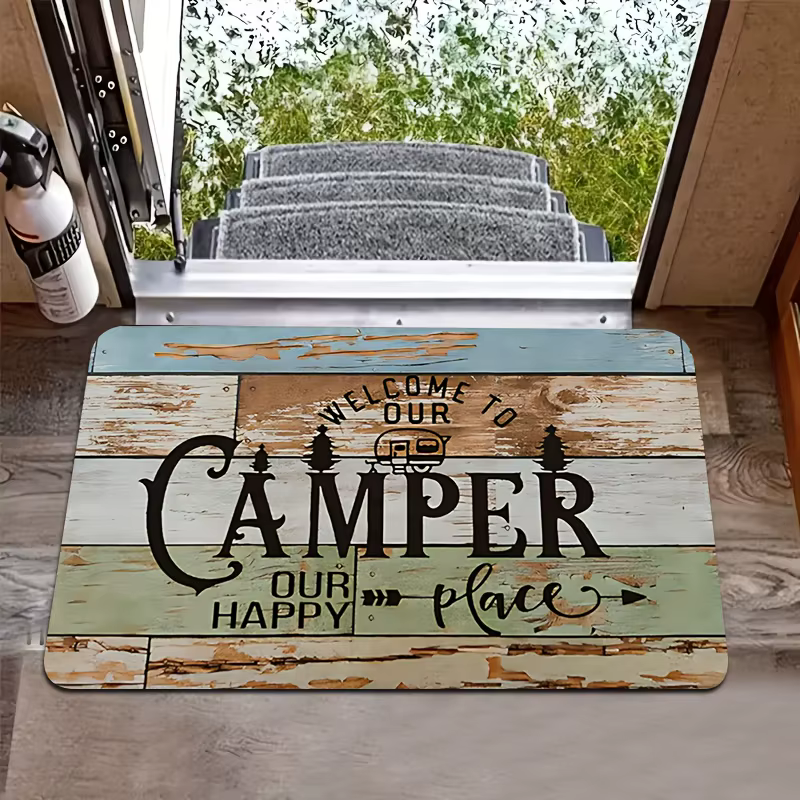 Paillasson de bienvenue pour camping-car, 1 pièce, tapis de camping-car en flanelle robuste avec des